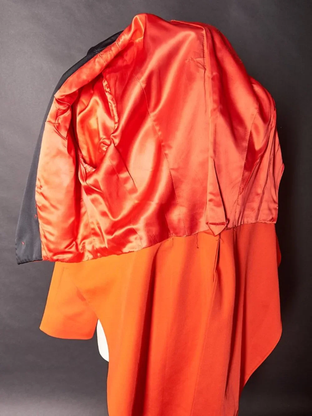 1970s Red with Black Trim and Tails Showman’s Blazer Suit Jacket